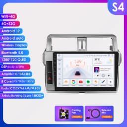 Hizpo Car Multimedia Navigation For Toyota Land Cruiser Prado 150 2013-2017 Radio 2 din Android Autoradio CarPlay Stereo 8+128G