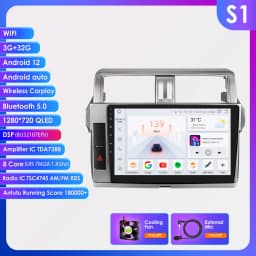 Hizpo Car Multimedia Navigation For Toyota Land Cruiser Prado 150 2013-2017 Radio 2 din Android Autoradio CarPlay Stereo 8+128G