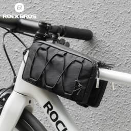 ROCKBROS Bicycle Bag Cycling Top Front Tube Frame Bag Easy Install 1L Large Capacity Storage Bike Bag MTB Road Cycling Accessory