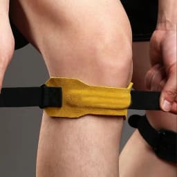 Patella Tendon Strap PU Leather Ergonomic Patellar Strap 2PCS Portable Multipurpose Knee Strap Yellow Support Brace For Left And