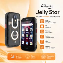 Unihertz Jelly Star Mini Smartphone Android 13 8GB 256GB Led Light Unlocked Transparent Backshell Cellphones 48MP Portable Phone