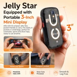 Unihertz Jelly Star Mini Smartphone Android 13 8GB 256GB Led Light Unlocked Transparent Backshell Cellphones 48MP Portable Phone