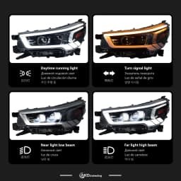 AKD Head Lamp for Toyota HILUX REVO LED Headlight 2021-2022 Headlights HILUX DRL Turn Signal High Beam Angel Eye Projector Lens
