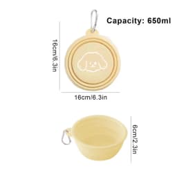 Folding Dog Bowl Food Grade Silicone Folding Water Bowl For Pets Multifunctional Pet Feeder With Buckle Portable Leakproof
