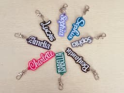 DHQH Customized Name Stainless Steel Acrylic Keychain Backpack Diaper Bag Lunch Box Name Label Personalized Acrylic Keychain