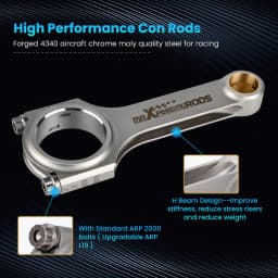 4pcs H Beam EN24 Conrods Connecting Rods for Toyota Starlet GT Turbo 4EFTE 1.3L Balanced Shot peen crankshaft Floating