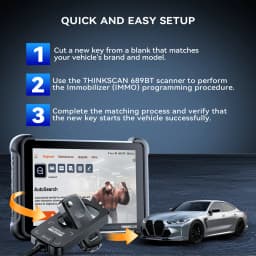 THINKCAR THINKSCAN 689BT AI Key Programming TKEY 101 Automotive Diagnostic Tool BiDirectional OBD2 Scanner ECU Coding CANFD DOIP