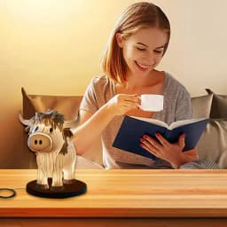 Highland Cow Led Lamp Rustic Cow Lamps For Bedrooms Cute Western Table Lamp Highland Cow Light Desk Lamp Vintage Animal