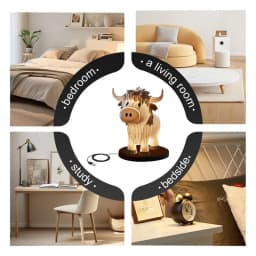 Highland Cow Led Lamp Rustic Cow Lamps For Bedrooms Cute Western Table Lamp Highland Cow Light Desk Lamp Vintage Animal