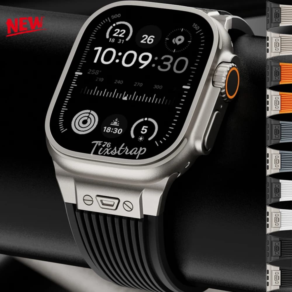 Soft Silicone Strap For Apple Watch Ultra 2 49mm Series 9 8 7 45mm 44mm Sport Rubber Band For iWatch 6 5 4 se 44 42mm Bracelet
