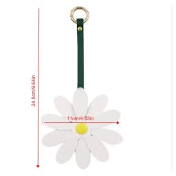 Cute Daisy Keychain Floral Charm Key Chain Pendant Chic Keychain Jewelry Decor PU Leather Key Charm Cute Ornament For Keys