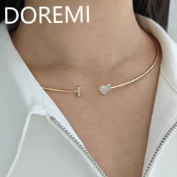 DOREMI Colorful Zircon Letters Initial Letter Name Necklace Private Custom Gift Jewelry Necklace Initial Letter Choker