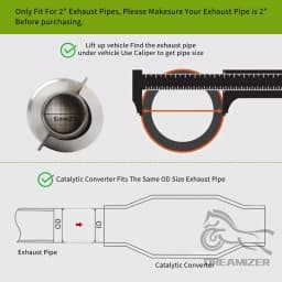 2" Universal Catalytic Converter OBDII EPA Three-Way Catalytic Converter Weld-on Inlet/Outlet For For 2001-2008 Ford Escape