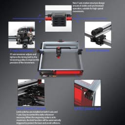 Twotrees TS2 10W Laser Engraver Compressed Spot Technology Emergency Stop Button Flame Detection CNC Laser Engraving Machine