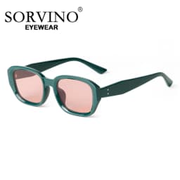 SORVINO Fashion Pink Square Sunglasses Men Women Luxury Design Small Rectangle Street Sun Glasses Ladies Vintage Driving Shades