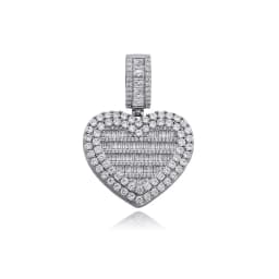 JINAO Heart-shaped Photo Pendant Iced Zircon Cubic Zirconia Pendant Hip Hop Fashion Jewelry Can Be Opened