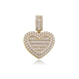 JINAO Heart-shaped Photo Pendant Iced Zircon Cubic Zirconia Pendant Hip Hop Fashion Jewelry Can Be Opened