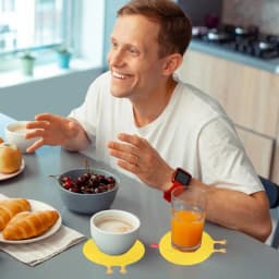 Rooster Coasters For Coffee Table 2pcs Screaming Chicken Cup Mat For Drinks Non-Slip Non-Stick Heat Insulation Coffee Coasters