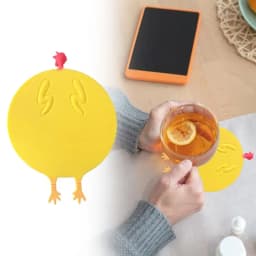 Rooster Coasters For Coffee Table 2pcs Screaming Chicken Cup Mat For Drinks Non-Slip Non-Stick Heat Insulation Coffee Coasters