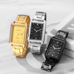 LANCARDO Analog Quartz Calendar Available Square Watch Bar Scale Detachable Strap Casual Fashion Men's and Women's Watchs