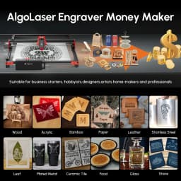AlgoLaser Laser Engraver 2W 5W 10W 20W Output Laser Cutter Engraver for Wood and Metal /Emergency Stop Flame & Gyro Detectio
