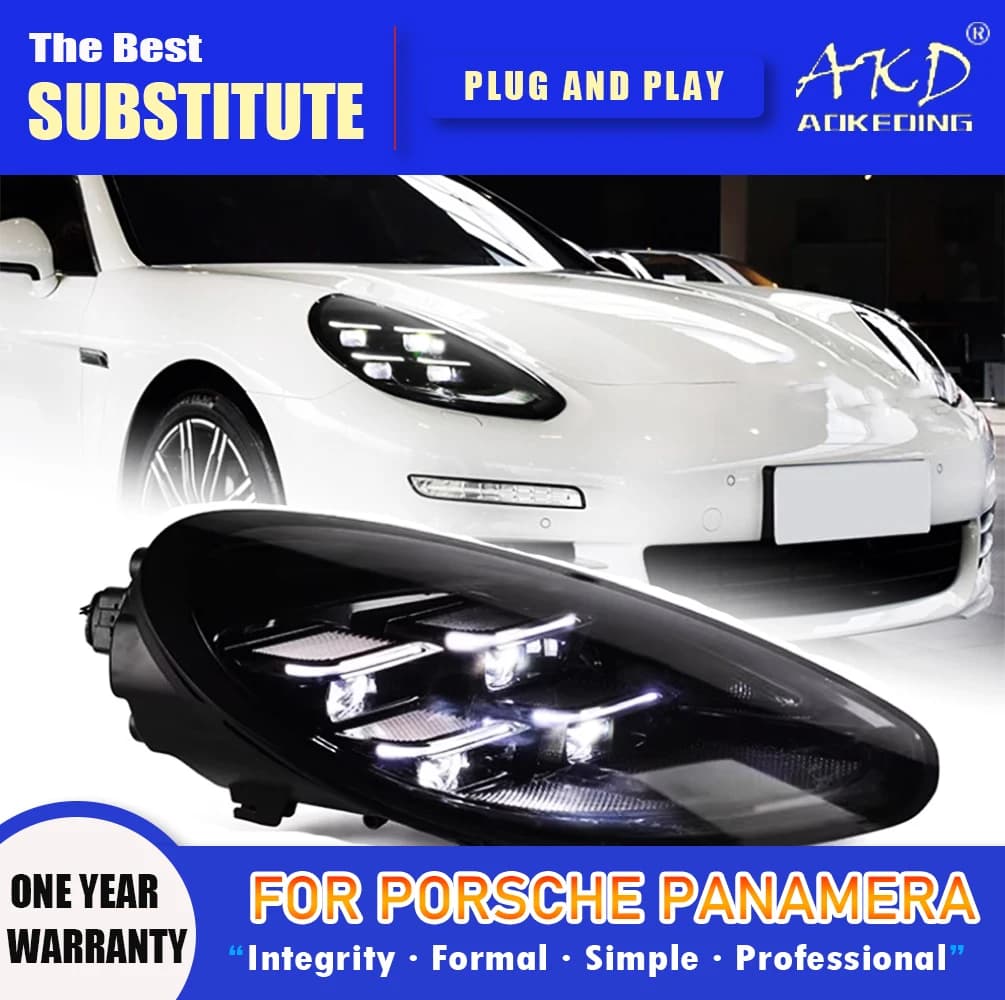 AKD Head Lamp for Porsche Panamera 970 LED Headlight 2010-2017 Headlights 971 DRL Turn Signal High Beam Angel Eye Projector Lens