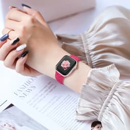 Silicone Strap for Apple watch band 40mm 44mm 45mm 41mm 49mm 38mm 42mm Floral Engraved bracelet iWatch Series 9 8 7 6 SE ultra 2