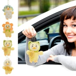 Plush Duck Keychain Cartoon Duck Keyring Charm Soft Portable Key Rings Decoration For Bags Purse Backpacks Car Keys