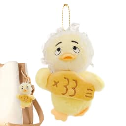 Plush Duck Keychain Cartoon Duck Keyring Charm Soft Portable Key Rings Decoration For Bags Purse Backpacks Car Keys