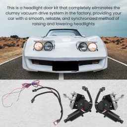 MAXpeedingrods Pair Electric Headlight Conversion Kit for Chevrolet Corvette C3 1968 - 1982 BK3Q-6K682-CB, 1717628 914015
