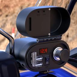 Motorcycle Cell Phone Charger Fast Power Adapter For Phone Quick Charge For Phone With Voltage Display Multifunctional