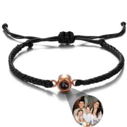 Wholesale Custom Photo Bracelet Personalized Photo Projection Bracelet Black Projection Bracelet for Men Birthday Christmas Gift
