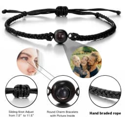 Wholesale Custom Photo Bracelet Personalized Photo Projection Bracelet Black Projection Bracelet for Men Birthday Christmas Gift