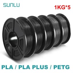 SUNLU 5KG 3D PLA/PETG/PLA PLUS/Clear Filament 1.75mm 5Roll 1KG Printer Neatly Wound 3D Filament for 3D Printer & 3D Pen