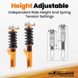 MAXPEEDINGRODS 4pcs Coilovers Coils Kit for Mitsubishi Lancer CY2A 2008-2015 For Mitsubishi Outlancer Sport(GA) 2011-2020