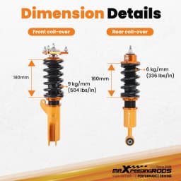 MAXPEEDINGRODS 4pcs Coilovers Coils Kit for Mitsubishi Lancer CY2A 2008-2015 For Mitsubishi Outlancer Sport(GA) 2011-2020