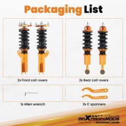 MAXPEEDINGRODS 4pcs Coilovers Coils Kit for Mitsubishi Lancer CY2A 2008-2015 For Mitsubishi Outlancer Sport(GA) 2011-2020