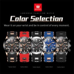 OLEVS 9991 Top Trendy Men's Watch Waterproof Silicone Strap Luxury Multifunctional Chronograph Brand Sports Quartz Men's Watch
