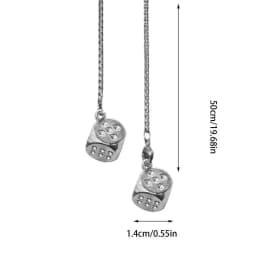 Car Mirror Decor Dice Pendant Hangable Alloy Dice Shape Keychain Pendants Retro Cute Suspending Ornaments Decorative Car