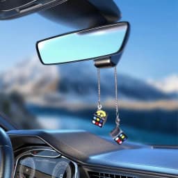 Car Mirror Decor Dice Pendant Hangable Alloy Dice Shape Keychain Pendants Retro Cute Suspending Ornaments Decorative Car