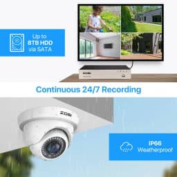 ZOSI 4 Pack 2.0MP HD 1080P Security Cameras Kit TVI/CVI/AHD Indoor Outdoor 80ft Day Night Vision CCTV Dome Home Surveillance Cam