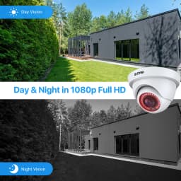 ZOSI 4 Pack 2.0MP HD 1080P Security Cameras Kit TVI/CVI/AHD Indoor Outdoor 80ft Day Night Vision CCTV Dome Home Surveillance Cam