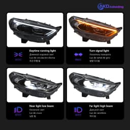 AKD Head Lamp for Ford Mondeo Fusion Headlight 2013-2016 Headlights Mondeo DRL Turn Signal High Beam Angel Eye Projector Lens