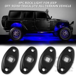 4Pods Led Rock Lights Underglow Glow Underbody Neon Wheel Well Lights For ATV UTV SUV Offroad Car Truck Boat Trail Rig Lamp