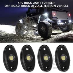 4Pods Led Rock Lights Underglow Glow Underbody Neon Wheel Well Lights For ATV UTV SUV Offroad Car Truck Boat Trail Rig Lamp