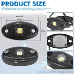 4Pods Led Rock Lights Underglow Glow Underbody Neon Wheel Well Lights For ATV UTV SUV Offroad Car Truck Boat Trail Rig Lamp