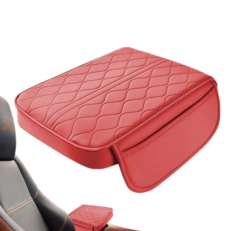 Leather Car Armrest Mat Uiversal Interior Auto Armrests Storage Box Mats Dust-proof Cushion Cover Armrest Protector W/Organizer