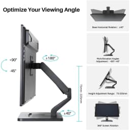 Huion Desktop Arm ST500 Display Holder for 2-10Kg Monitor Compatible with Kamvas 22/22 Plus/24/24 Plus/Pro 19/Pro 24 (4K)/Pro 27