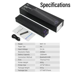 TAIDU P19 Tattoo Printer Portable Thermal Stencil Printer Bluetooth Printing Tattoo Printer Stencil Tattoo Equipment