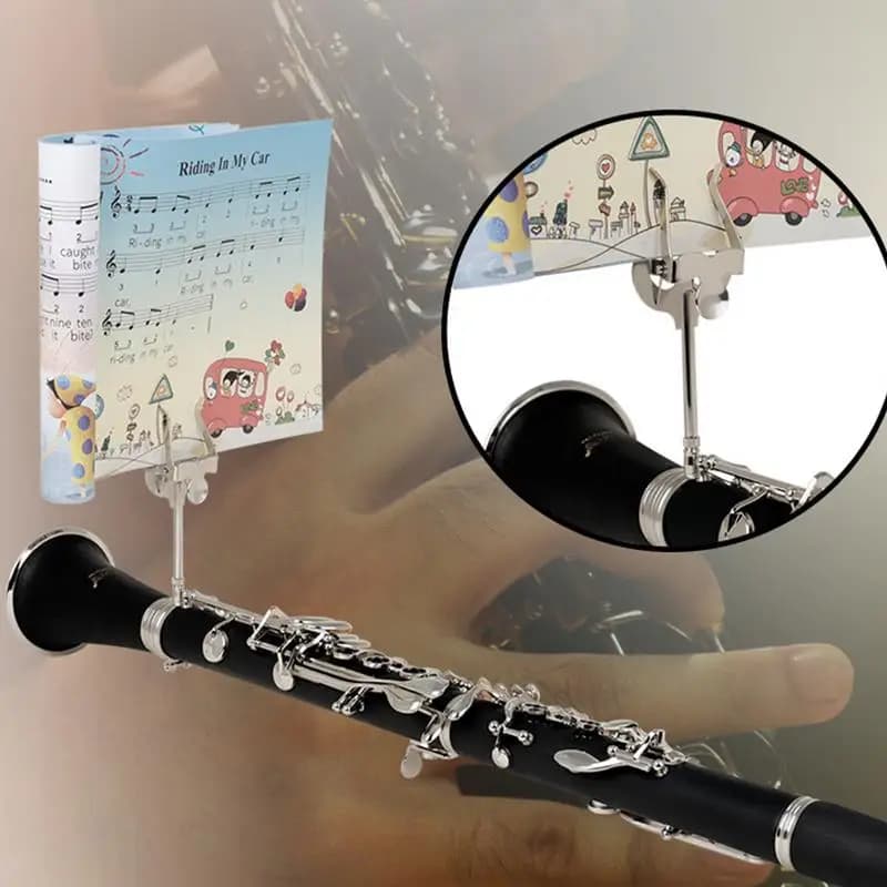 Clarinet Sheet Music Clip Metal Adjustable Marching Band Music Lyre With Strong Spring Trumpet Marching Lyre Music Book Clip For